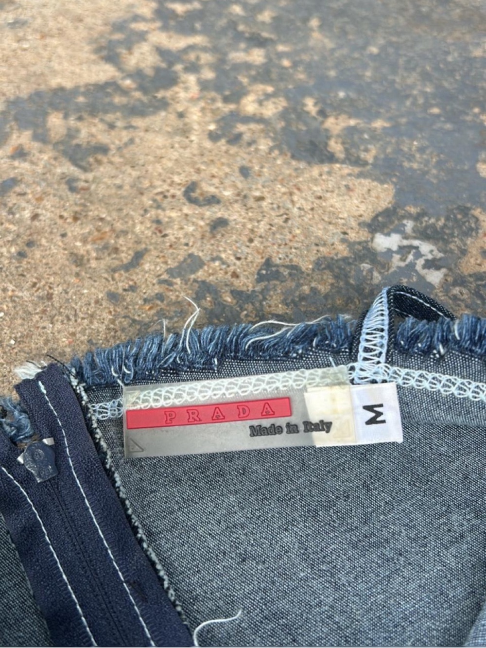 Prada Dark Blue Denim Strapless Midi Dress - Picture 5 of 5
